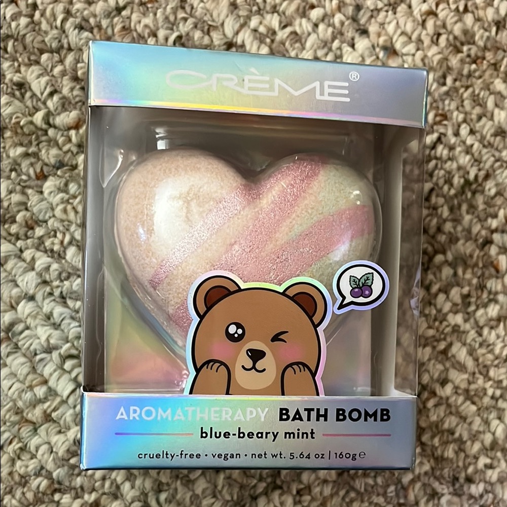 Heart-Shaped Bath Bomb - Pink and Cream